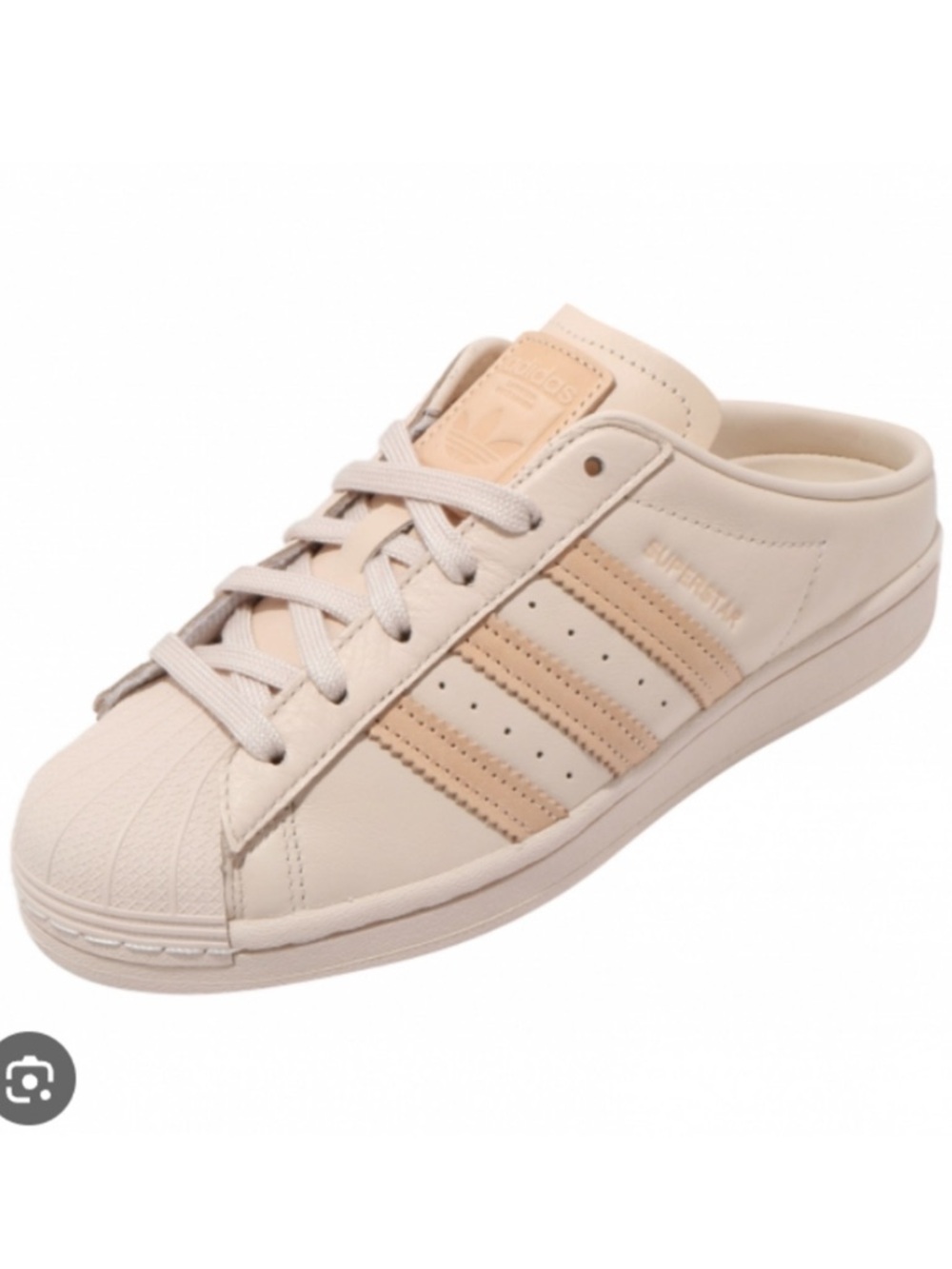 Women's 9.5 Adidas Superstar Leather Slip On London Shell Toe Mules Sneakers
